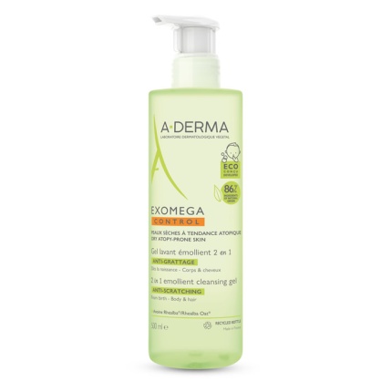 ADERMA Exomega Control Gel Καθαρισμού για Σώμα/Μαλλιά - Ατοπικό Δέρμα