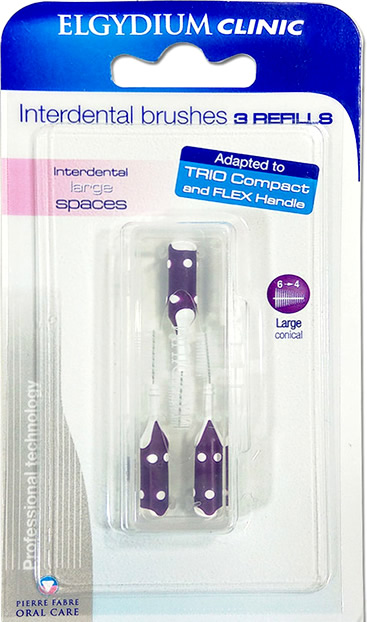 ELGYDIUM Trio Refill Mauve, Ανταλλακτικά για Μεσοδόντια Βουρτσάκια 0.8mm Μωβ