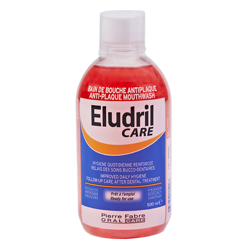 3577056021688-new Το Eludril Care είναι ένα διάλυμα για στοματικές πλύσεις κατά της πλάκας που περιέχει δύο ενεργές ουσίες: χλωρεξιδίνη και χλωριούχο κετυλπυριδίνιο.