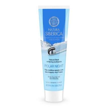 NATURA SIBERICA Toothpaste «Polar Night», Φυσική Λευκαντική οδοντόκρεμα με Ενεργό Άνθρακα, για ασφαλή λεύκανση και βαθύ καθαρισμό