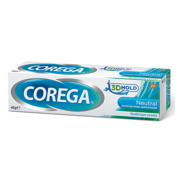 5054563076687 COREGA 3D Hold Neutral Cream Στερεωτική Κρέμα για Τεχνητή Οδοντοστοιχία 40gr