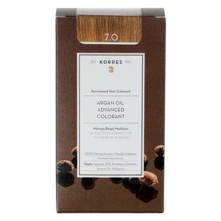KORRES Μόνιμη Βαφή Μαλλιών, Argan Oil Advanced Colorant, BLONDE 7.0