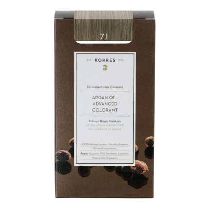 KORRES Μόνιμη Βαφή Μαλλιών, Argan Oil Advanced Colorant, 10.1 Ξανθό Πλατίνας Σαντρέ