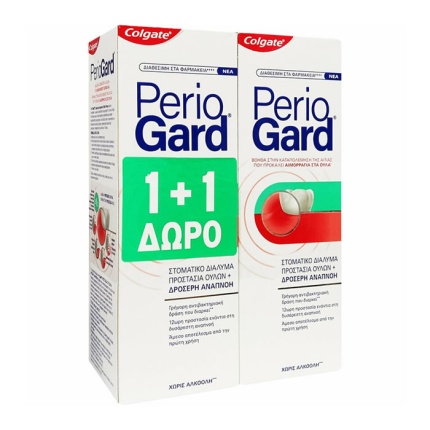 COLGATE Periogard Στοματικό Διάλυμα για την Ουλίτιδα 2x400ml 1+1 Δώρο