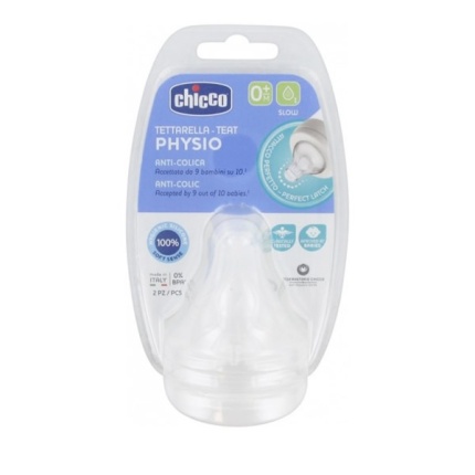 CHICCO Physio Θηλή Σιλικόνης P5 Κανονική Ροή 0m+ 2τεμ