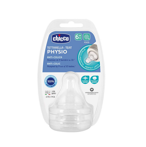  CHICCO Θηλή Σιλικόνης Ρ5 Ροή Φαγητού 6m+ 2τμχ