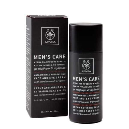 APIVITA MEN CREAM κρέμα κατά των ρυτίδων και της κούρασης για το πρόσωπο & τα μάτια με κάρδαμο & πρόπολη 50ml