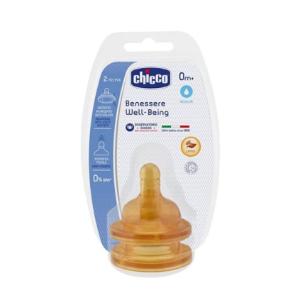CHICCO Θηλή Καουτσούκ Κανονική Ροή 0M+ Σετ των 2