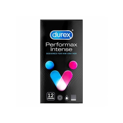 DUREX Perfomax Intense Προφυλακτικά Με Κουκκίδες, Ραβδώσεις και Επιβραδυντικό Τζελ 12τμχ
