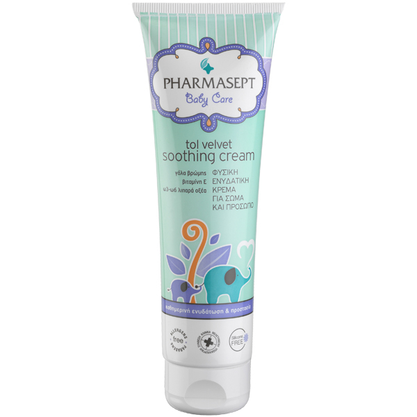 pharmasept-baby-care-tol-velvet-soothing-cream-150ml PHARMASEPT Tol Velvet Baby Soothing Cream, Φυσική Ενυδατική Κρέμα για Πρόσωπο & Σώμα
