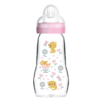 MAM Μπιμπερό Γυάλινο Feel Good,2+ Ροζ, 260ml, 375SG