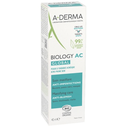 A-DERMA Biology AC Πλήρης Φροντίδα Κατά των Ατελειών που Χαρίζει Ματ Όψη 40ml