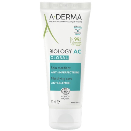 A-DERMA Biology AC Πλήρης Φροντίδα Κατά των Ατελειών που Χαρίζει Ματ Όψη 40ml