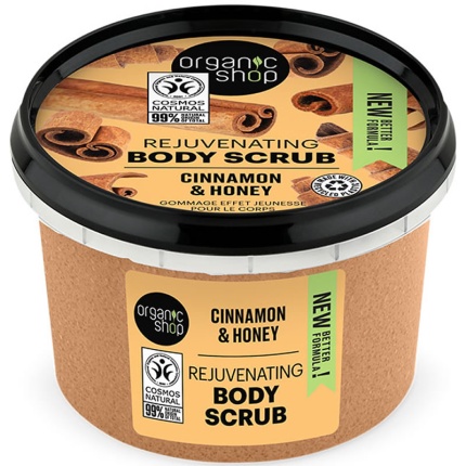 NATURA SIBERICA Organic Shop Scrub Σώματος Ανανέωσης Κανέλα & Μέλι 250ml